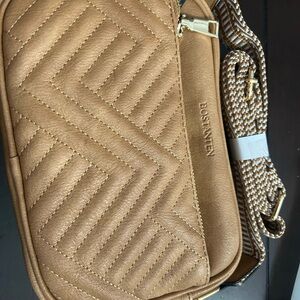 NWT Bosanten Brown Quilted Crossbody Bag